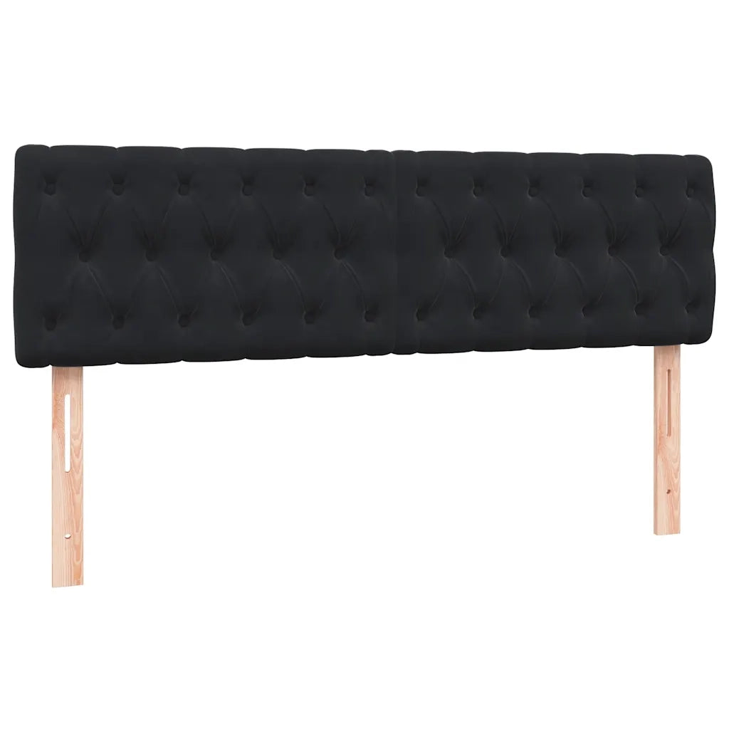 Giroletto a Molle con Materasso Nero 160x210 cm in Velluto 3318371