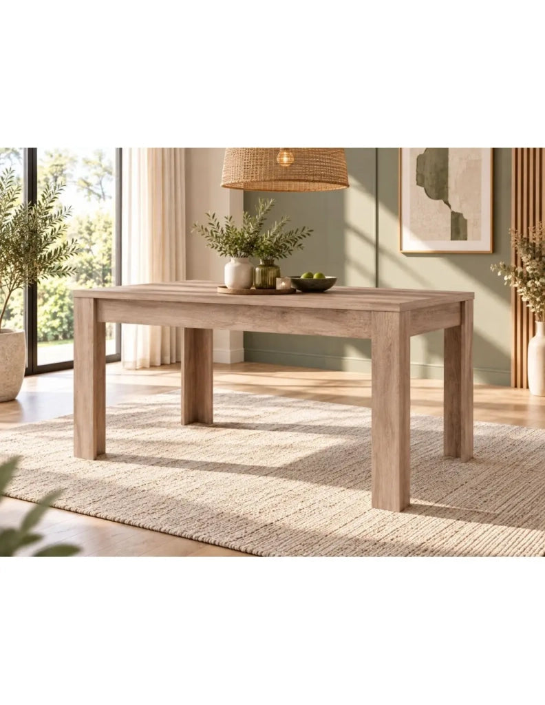 Sala da pranzo completa ROMI quercia Dab Canyon – Tavolo, buffet, vetrina e 3 specchi