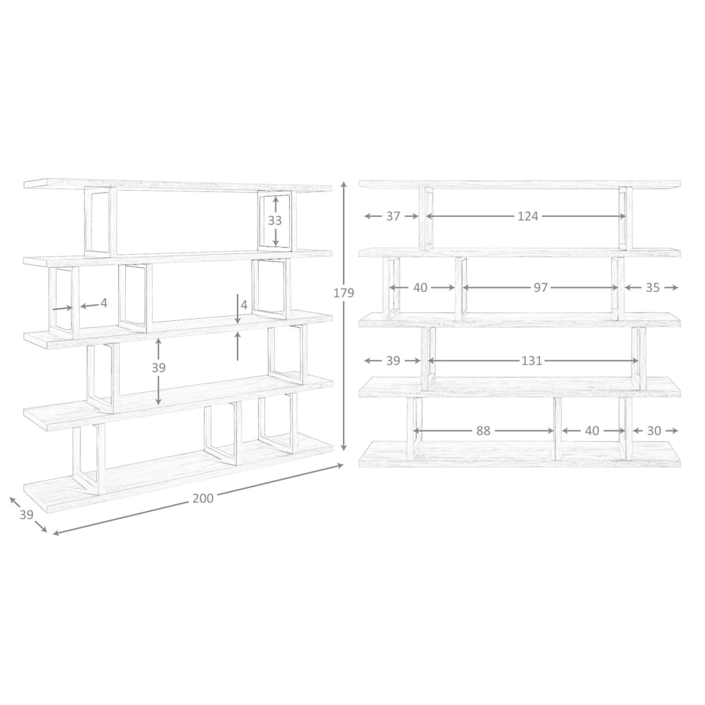 Scaffale rettangolare in noce