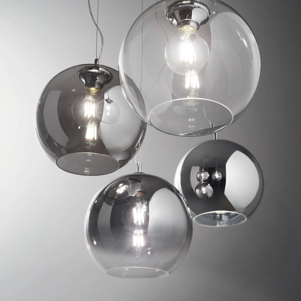 Sospensione Moderna Nemo Metallo Cromo 1 Luce E27 D40Cm