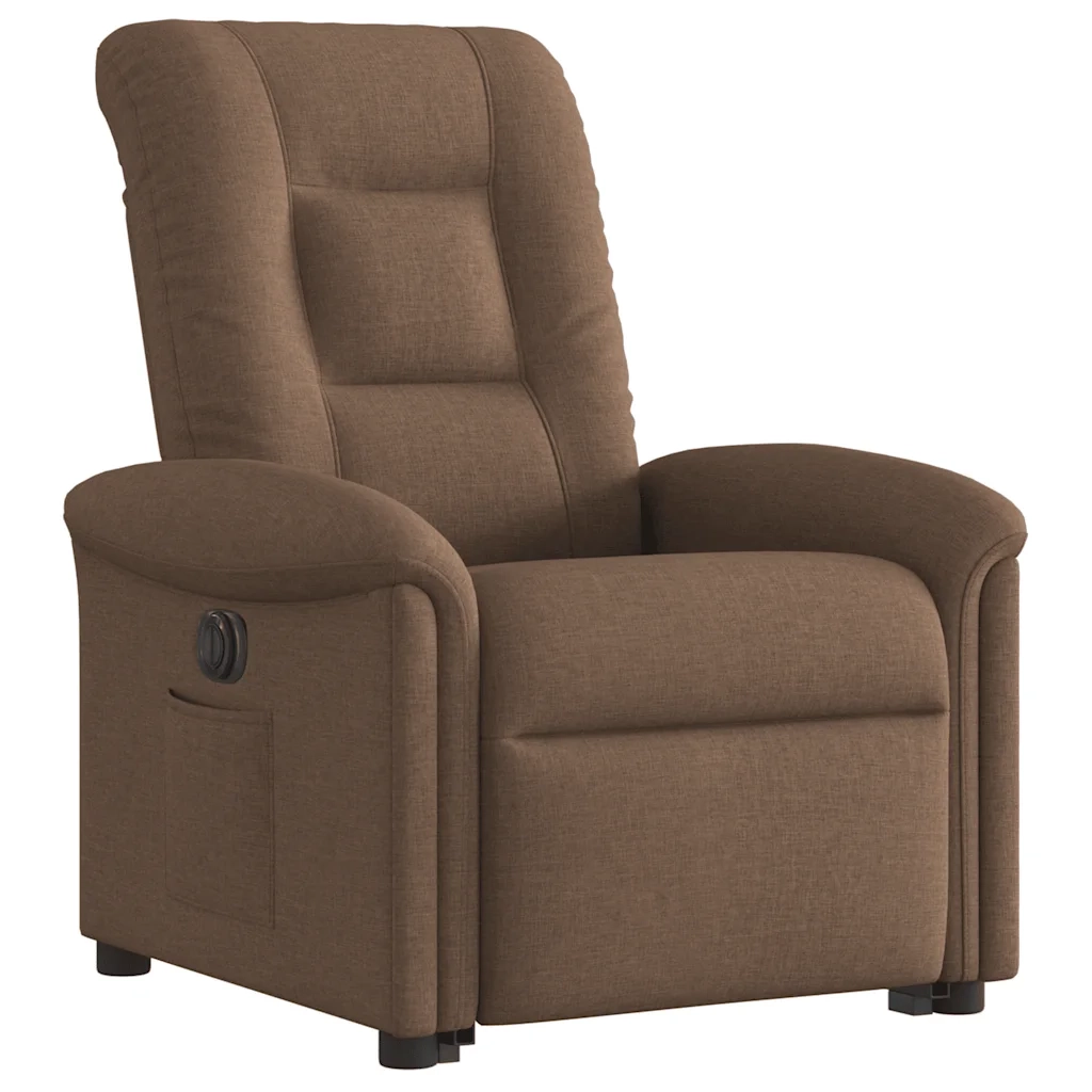 Poltrona Alzapersona Reclinabile Elettrica Marrone Tessuto 3303278
