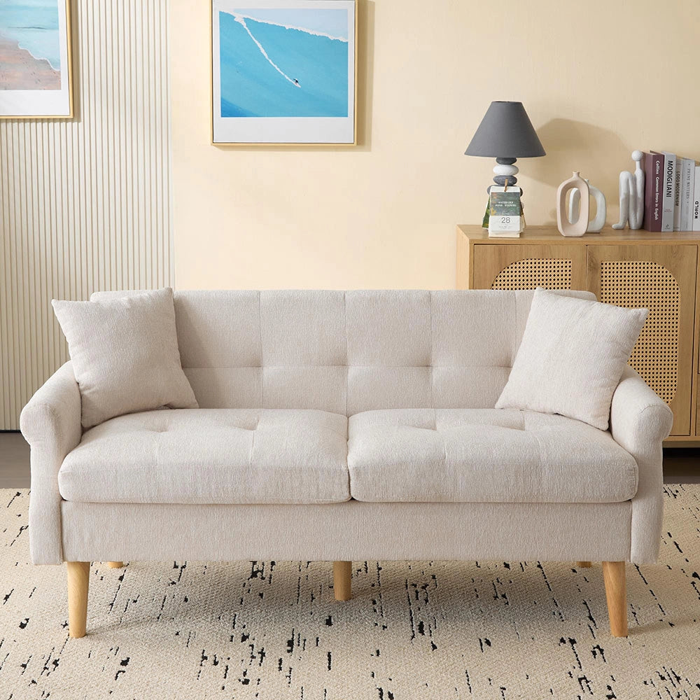 Divano 2 posti - Xylo - chenille con cuscini spessi design moderno