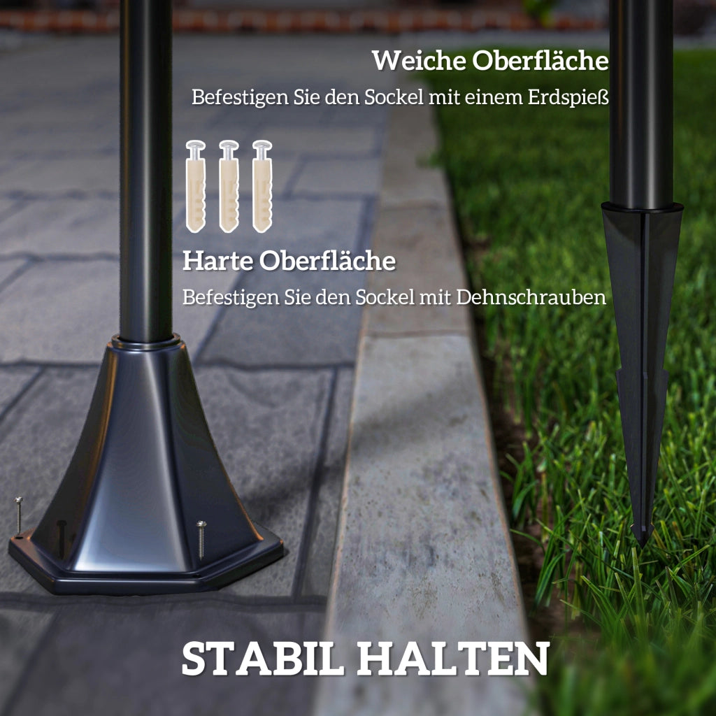 Lampada da Giardino Solare LED ¨C Minimal ¨C Nero 160 cm