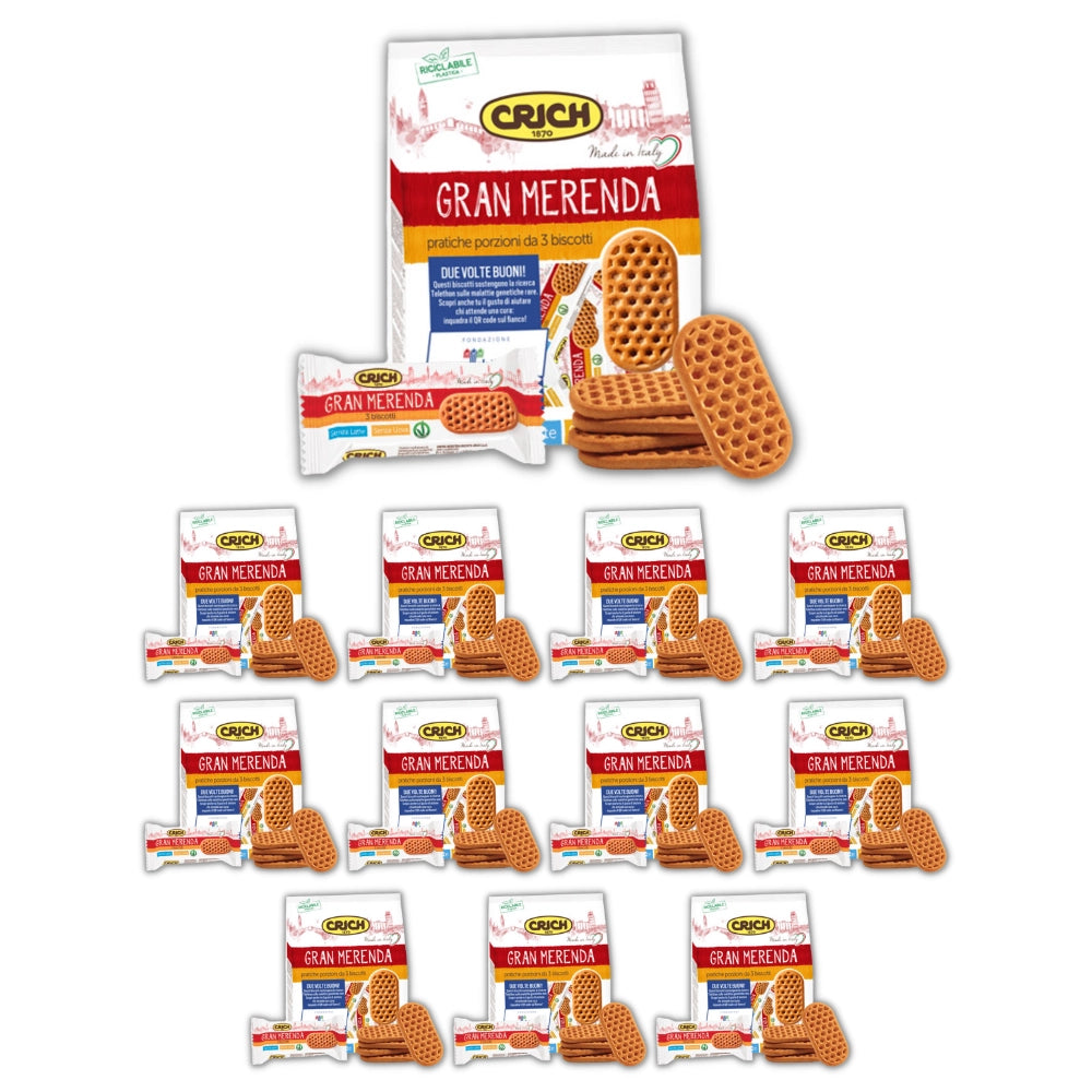 Crich gran merenda biscotti classici monoporzione 12 confezioni da 500 grammi