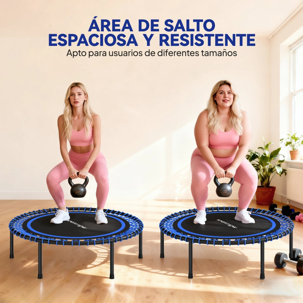 Trampolino Fitness ?114 cm ¨C Xylo ¨C Acciaio Blu e Nero