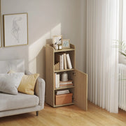 Armadio da bagno in rovere giallo con ripiani regolabili 40x31x104 cm