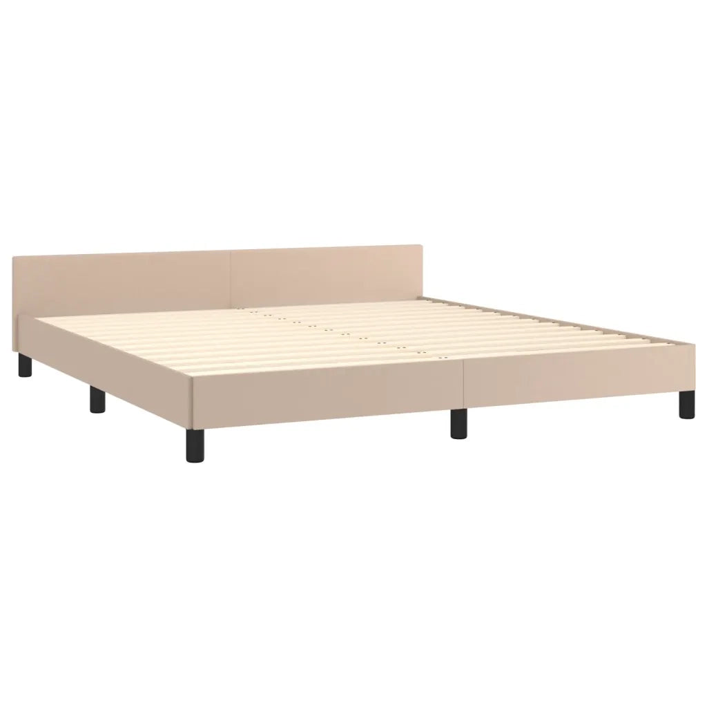 Letto matrimoniale | Letto per adulti | Giroletto con Testiera Cappuccino 160x200 cm in Similpelle