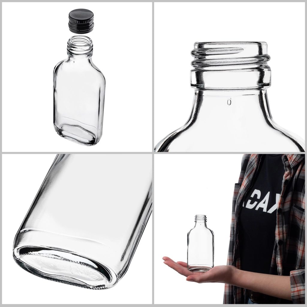 KADAX Flask Bottle 100ml Con Tappo Nero 50pz.