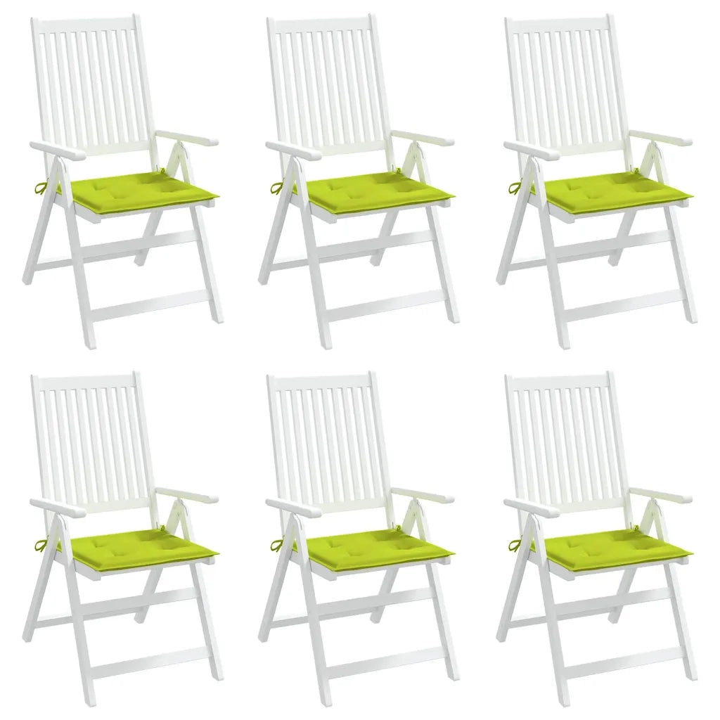 Cuscini per Sedia 6 pz Verde Brillante 50x50x3cm Tessuto Oxford 314064