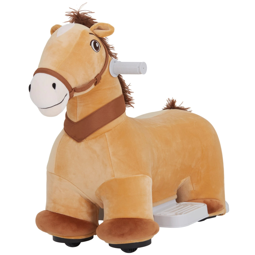Cavallo Cavalcabile Elettrico per Bambini ¨C zephmum ¨C Marrone 6V con Ruote PU e Musica