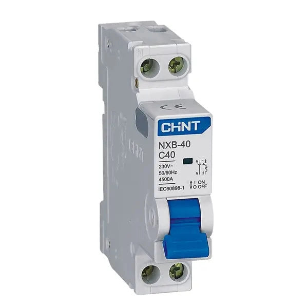 Chint Interruttore Magnetotermico MCB NXB-40 1P+N 6A Curva C 4,5kA