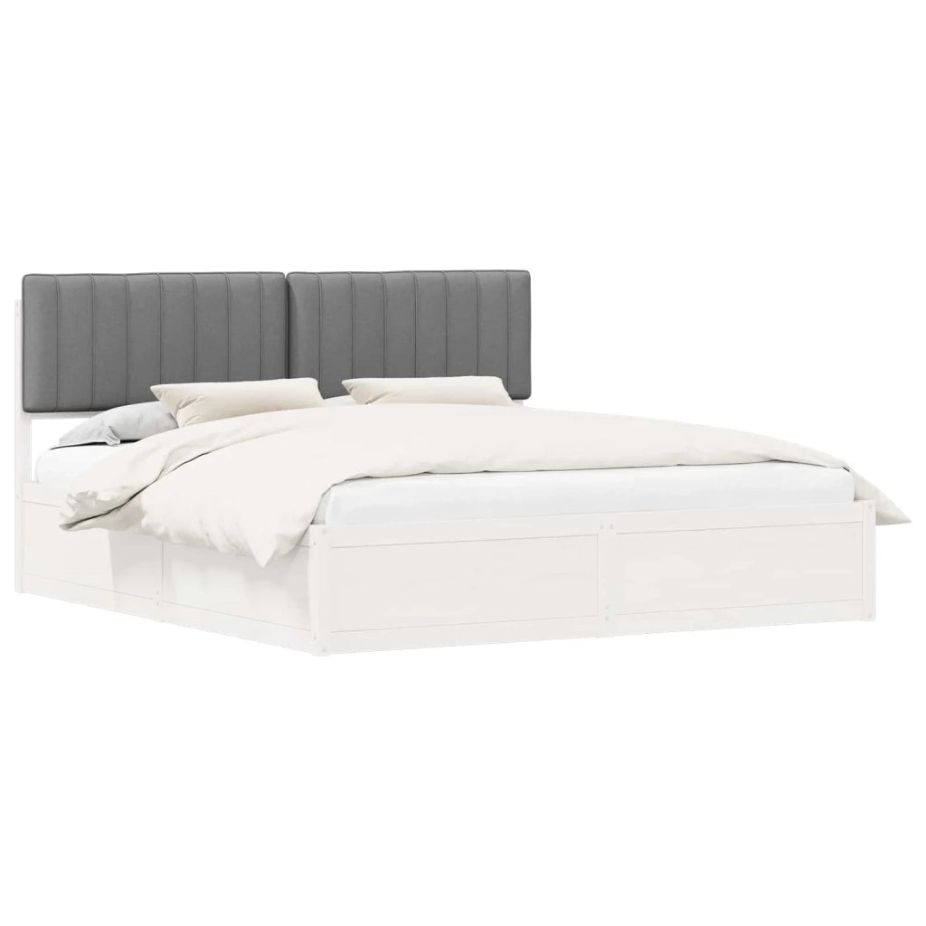 Letto con Testiera Rivestita Grigio chiaro 180 x 200 cm