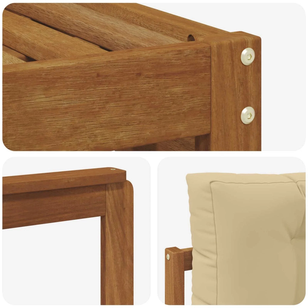 Set di divani da esterno con cuscino 8 pcs Naturale e Beige 3373928