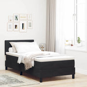 Letto a Sorgente LED con materasso Nero 90 x 200 cm Velluto