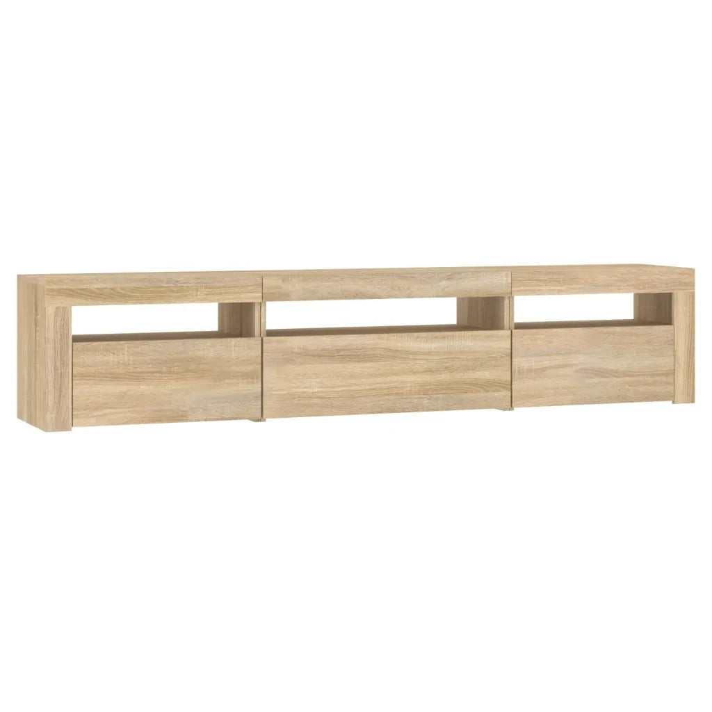 Mobile Porta TV con Luci LED Rovere Sonoma 195x35x40 cm 3152740