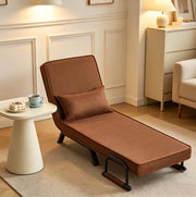 Sedia Letto Pieghevole 3 in 1 con Schienale Regolabile e Struttura in Metallo, 65x78x75 cm