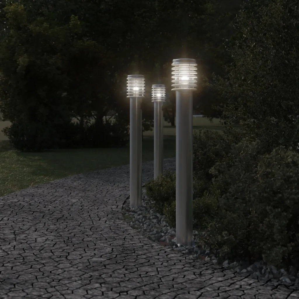 Lampada da Terra per Esterni Presa Argento 110 cm in Acciaio 4006375