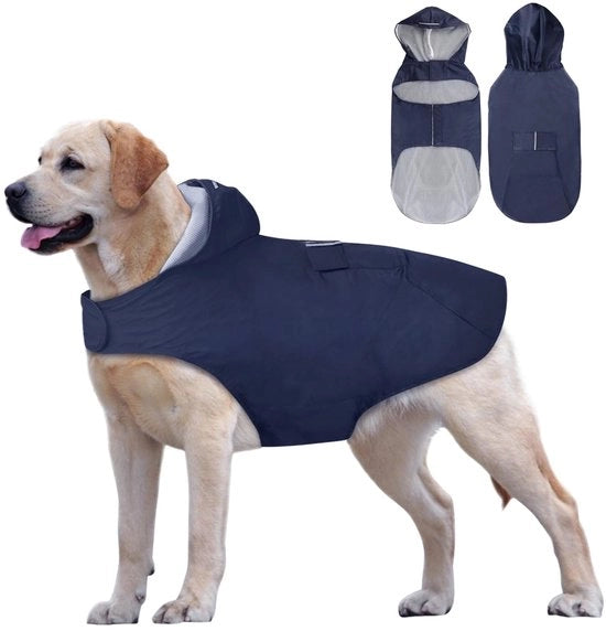 Reggiseno per cani - Impermeabile - Riflettente - Blu marino - Impermeabile al vento - Adatto a cani piccoli, medi e grandi