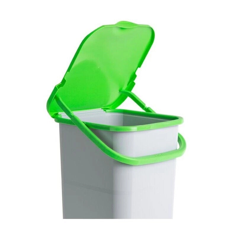 PREMI PATTUMIERA RACCOLTA DIFFERENZIATA CON MANICO 18LT VERDE RICICLO VETRO