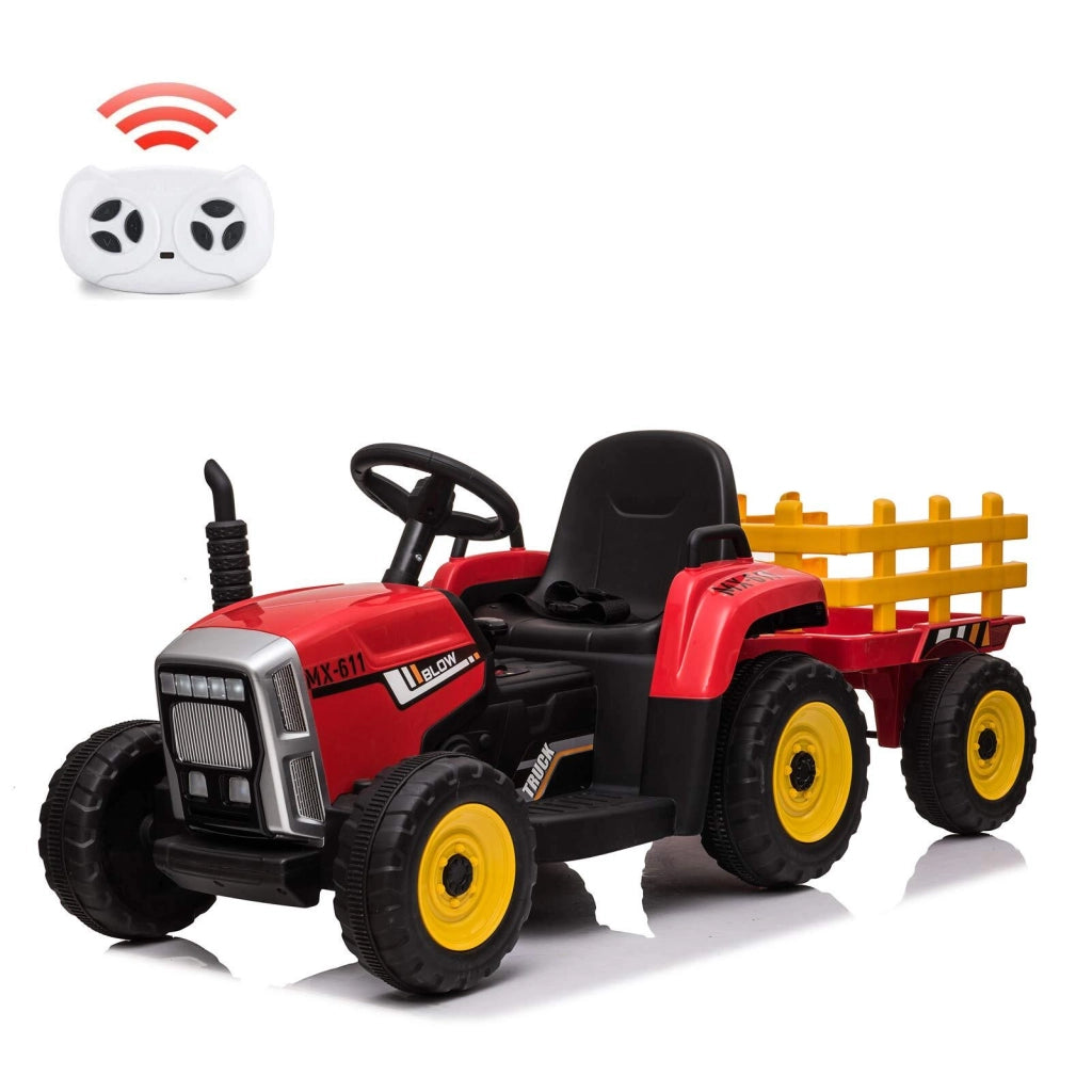 Trattore Elettrico per Bambini 12V con Rimorchio; Telecomando 2