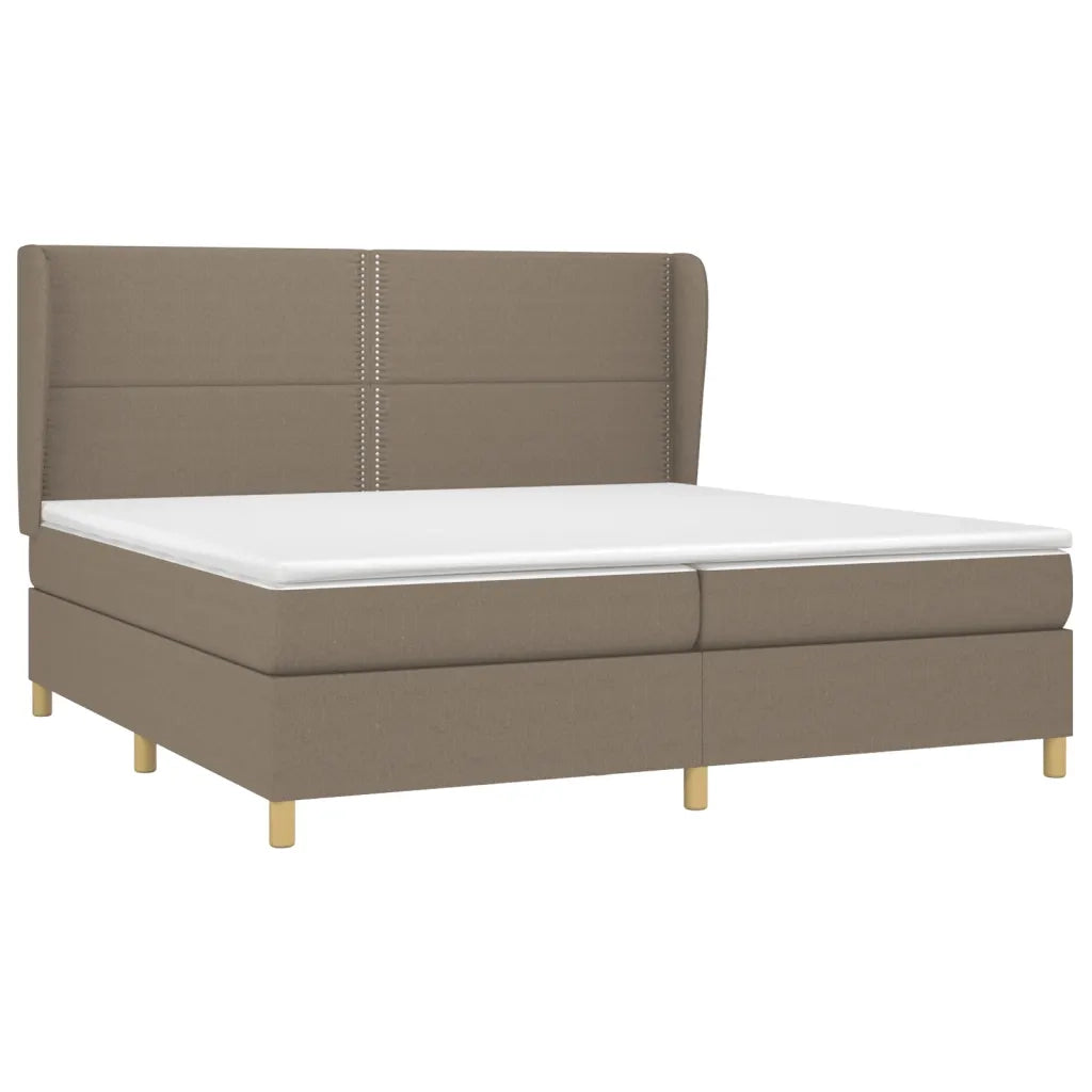 Giroletto a Molle con Materasso Tortora 200x200 cm in Tessuto 3128473