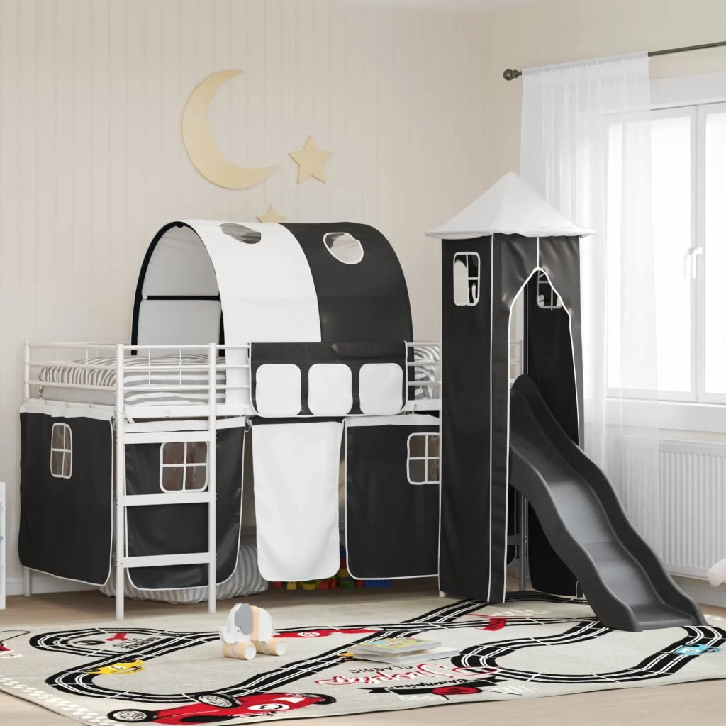Struttura del letto loft per bambini Bianco e Nero 100 x 200 cm 42020897