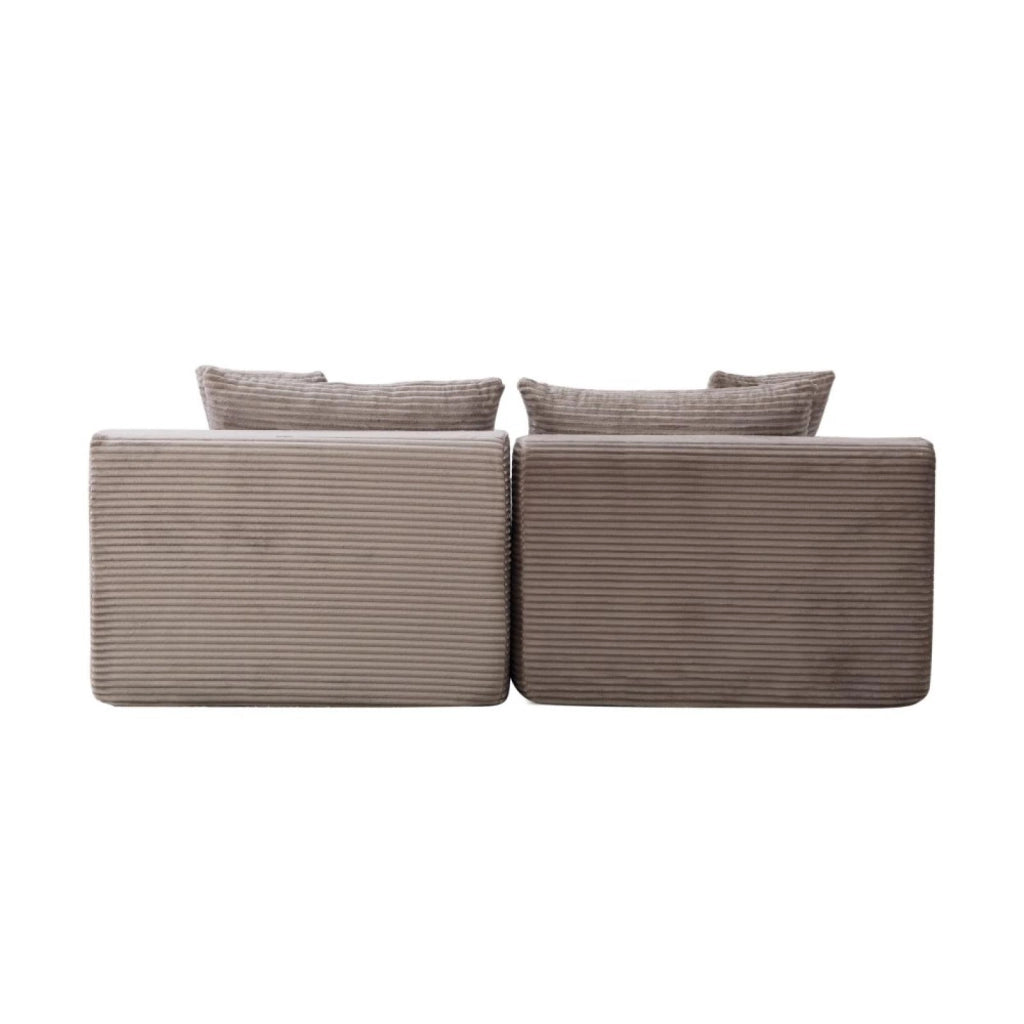 Divano modulare, divano compatto, divano in ciniglia, schiuma ad alta elasticità 30D, base antiscivolo, 2 posti, grigio