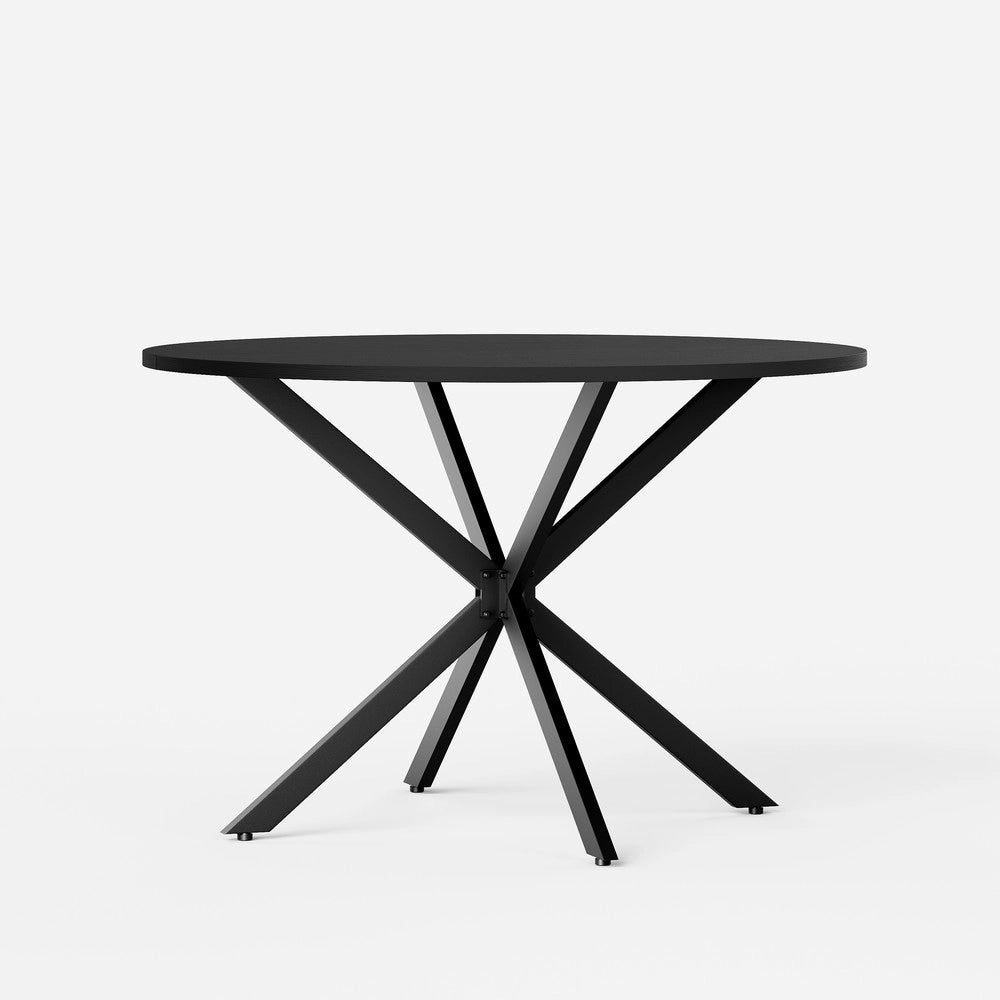 Tavolo Rotondo con Gambe a X ¨C MINIMAL ¨C Nero, 120 cm