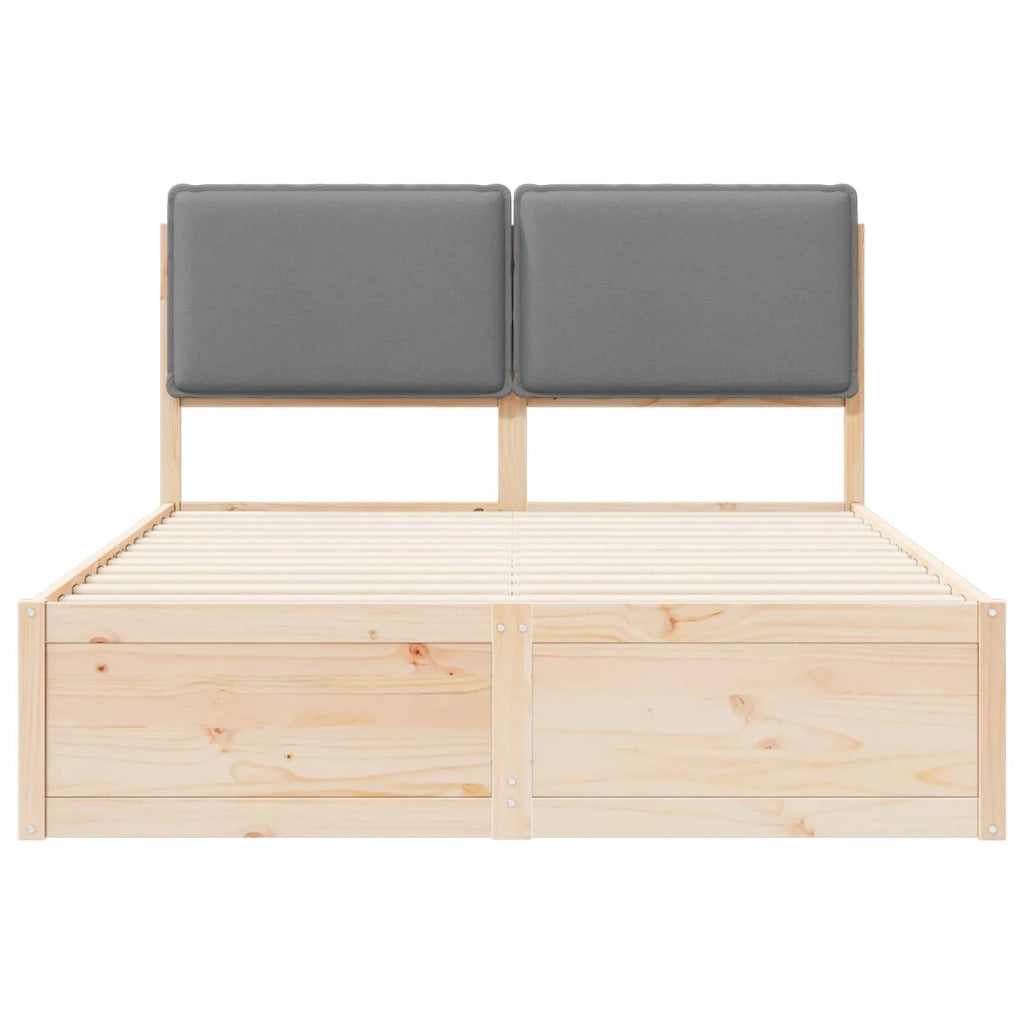 Letto con Testiera Rivestita Grigio chiaro 160 x 200 cm