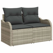 Set Divano da Giardino 11 pcs Grigio chiaro polyrattan