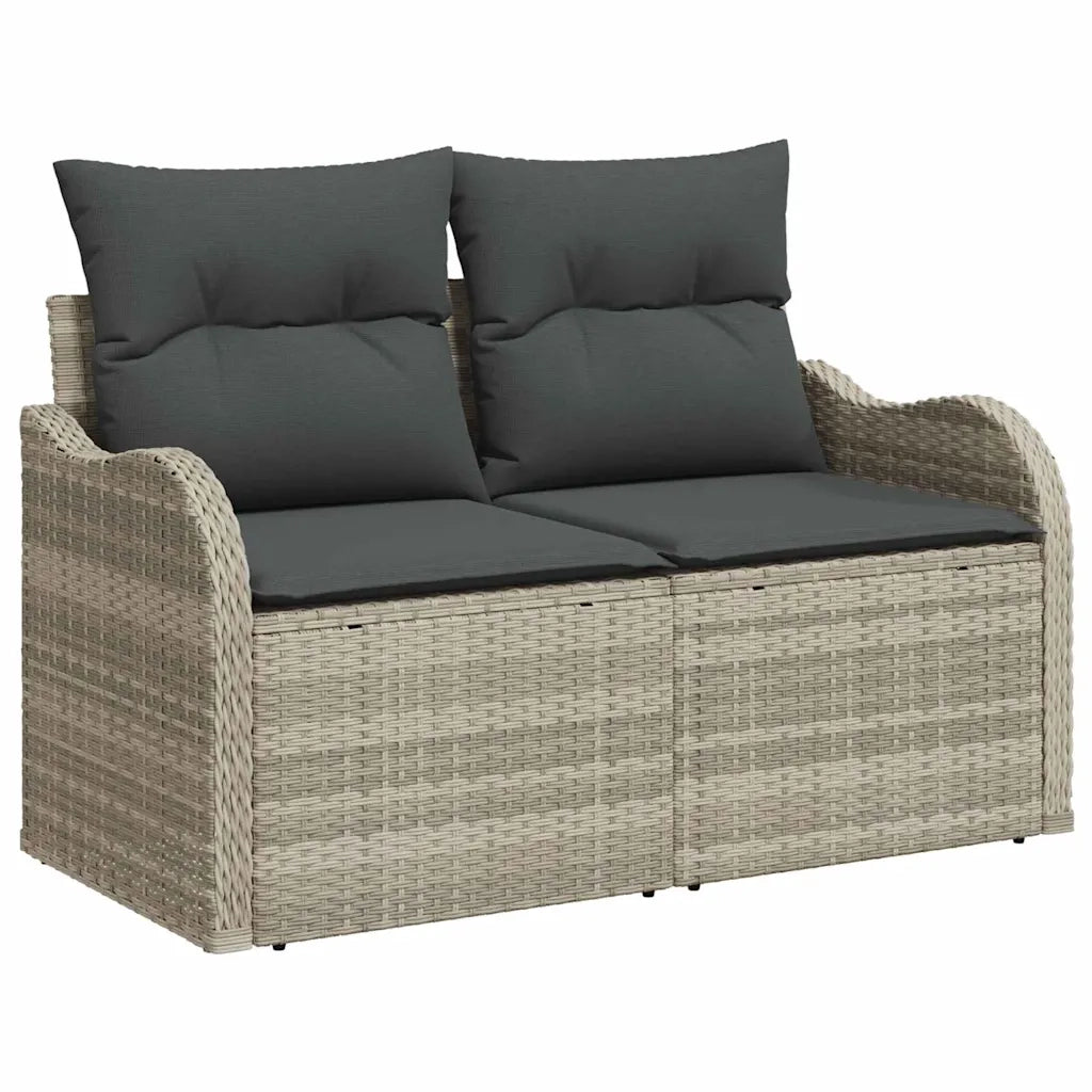 Set Divano da Giardino 11 pcs Grigio chiaro polyrattan