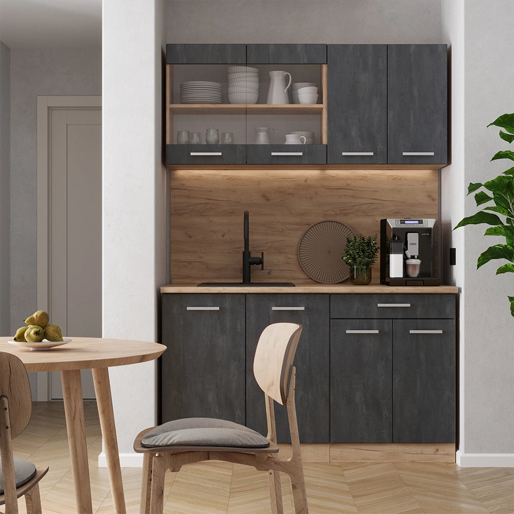 Vicco Frontale cucina Calcestruzzo nero 36.4 x 59 cm frontale del mobile per pensile ad angolo