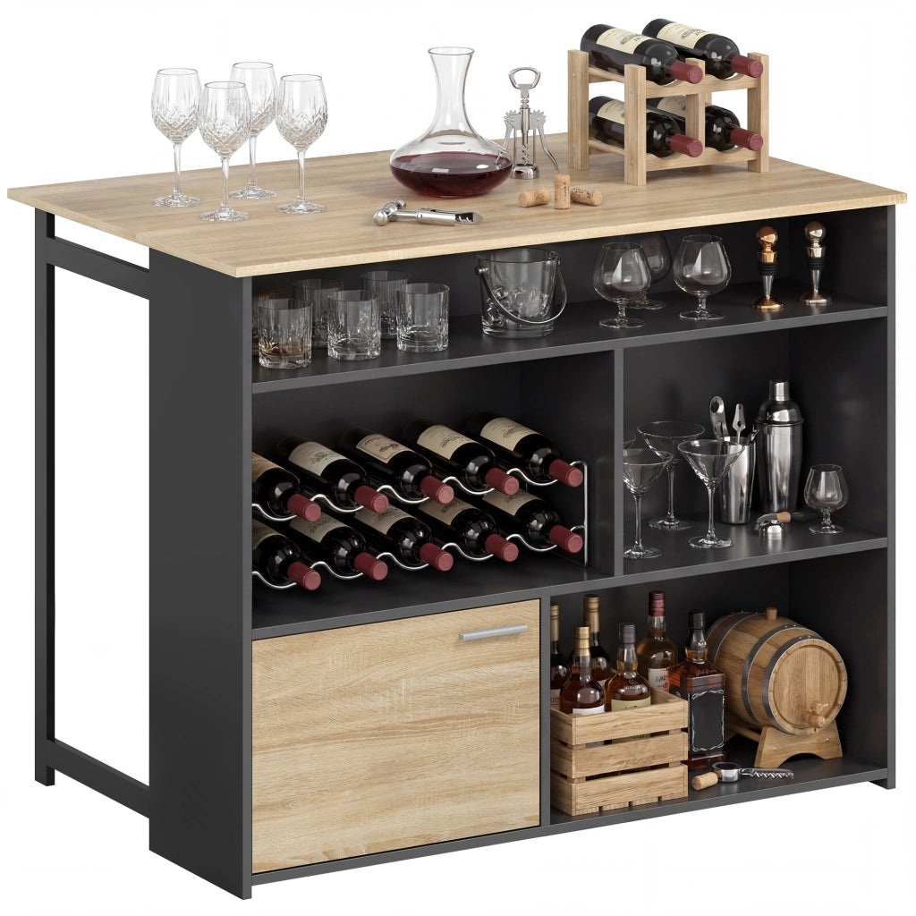 Tavolo da cucina allungabile con ribalta ¨C Xylo ¨C 1 anta 4 vani aperti 116x79,6x90,5cm nero