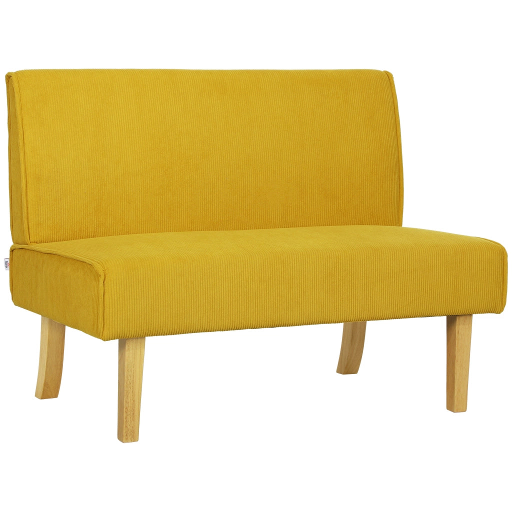 Divano 2 posti 110x62x85 cm senza braccioli in poliestere giallo