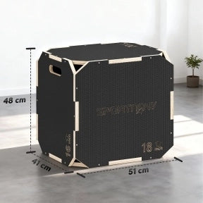 Plyo box 51x48x41 cm nera in legno, 3 altezze selezionabili