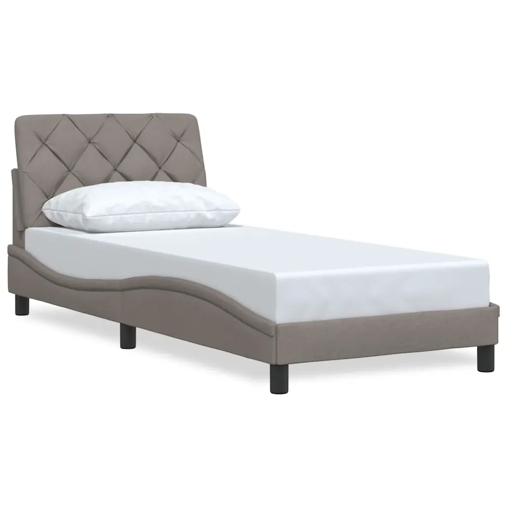 Giroletto senza Materasso-Struttura Letto Tortora 90x200 cm Tessuto 128984