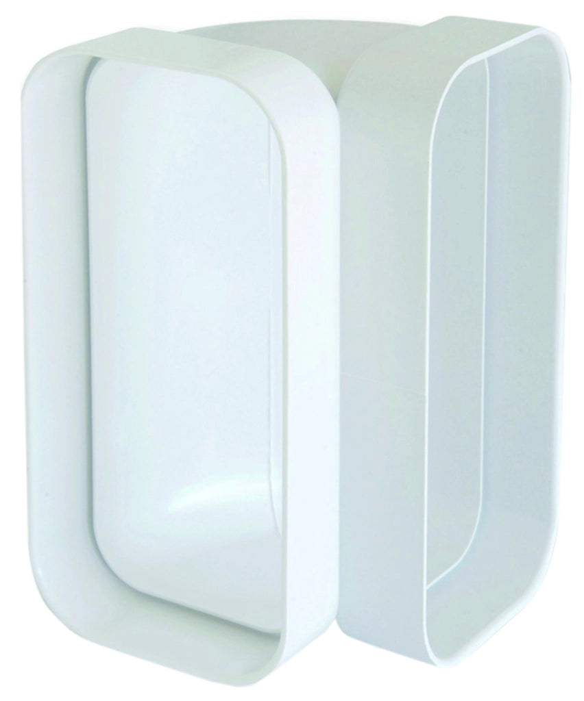 CURVA VERTICALE DI TIPO RETTANGOLARE PER AERAZIONE CANALIZZATA mm. 150x70, col. Bianco