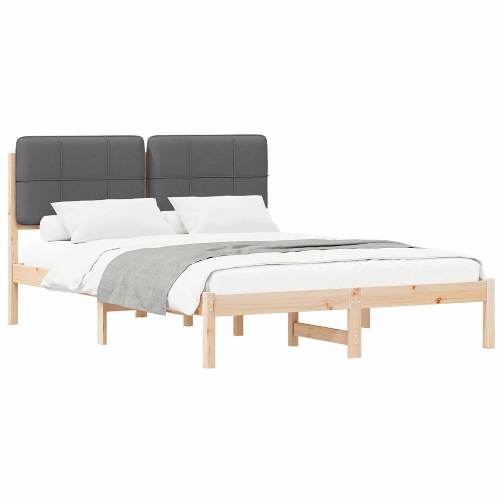 Letto con Testiera Rivestita Grigio scuro 140 x 200 cm 877975