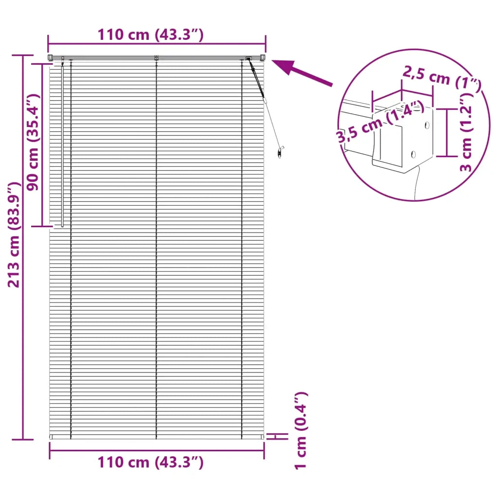 Tenda Veneziana | Tenda a lamelle Nero 213 x 110 cm 25 mm PVC