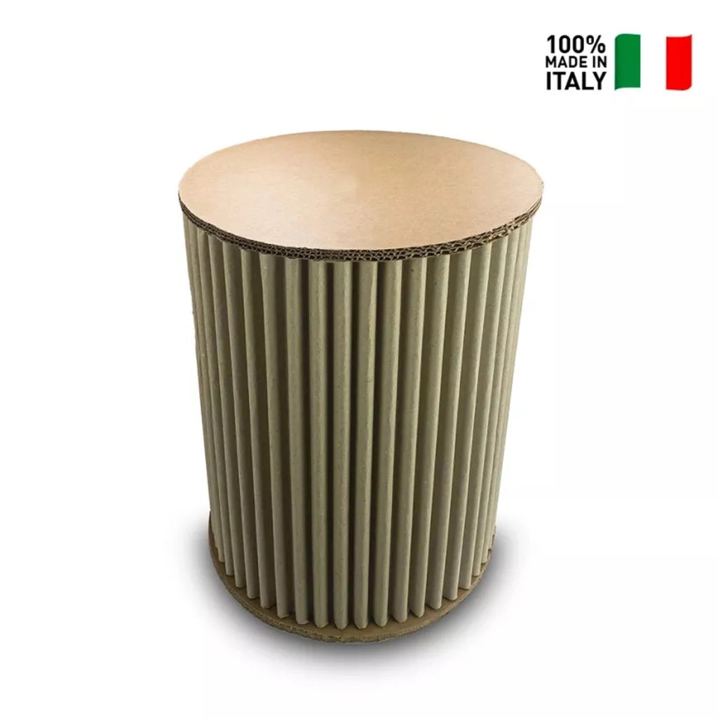 Sgabello contenitore multiuso Materiale: Cartone ondulato, certificato FSC, Colore: Avana