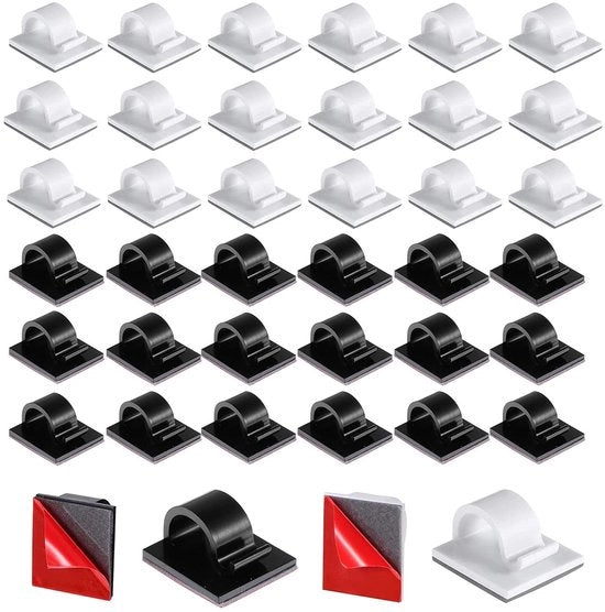 Cablettes self-adesivi 100 pezzi - Medio bianco +.