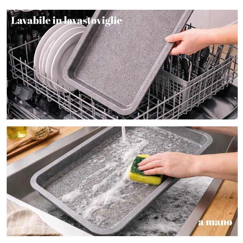 MA MAISON SET 2 TEGLIE RETTANGOLARE BASSA PER PIZZA 40 X 33 X H4 CM
