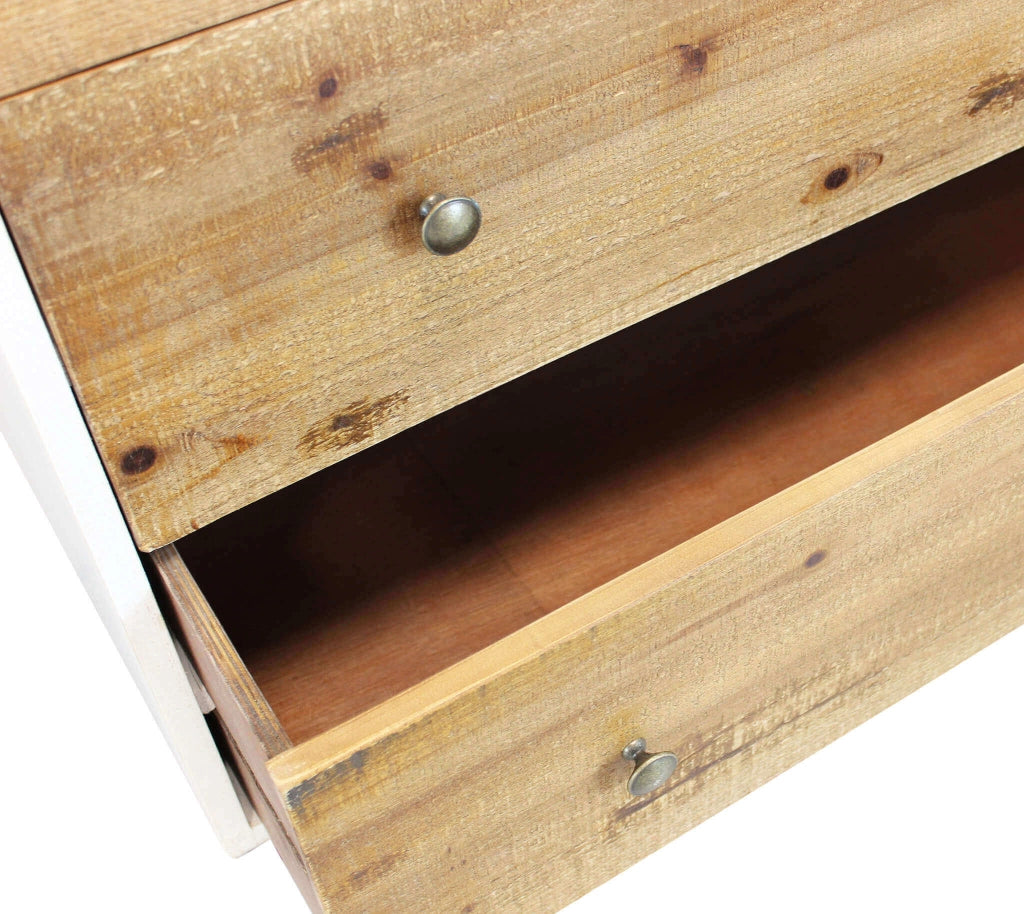MOBILE BARNEY BIANCO CON DECORO COLOR NATURALE 100 X 45 X H90 CM