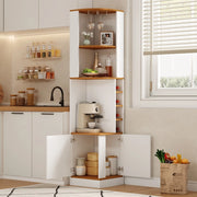 Mobile angolare per vino ¨C Minimal ¨C Bianco, legno, 40x40x182cm