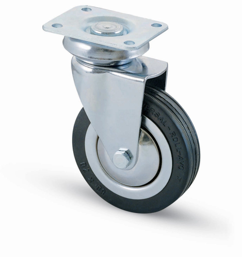 RUOTA CARRELLO D 100 MM GOMMA 155 PIASTRA- AVO- 1,0 pz