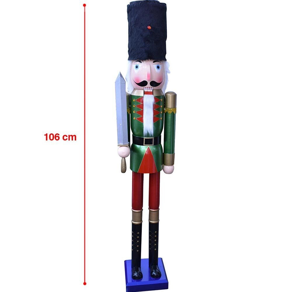 Soldato Schiaccianoci di Natale in Legno Altezza 106 cm Decorazioni Natalizie