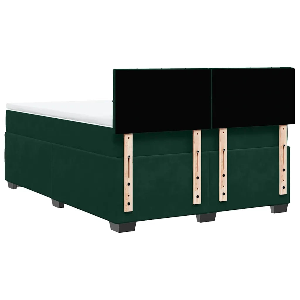Giroletto a Molle con Materasso Verde Scuro 160x200 cm Velluto 3286357