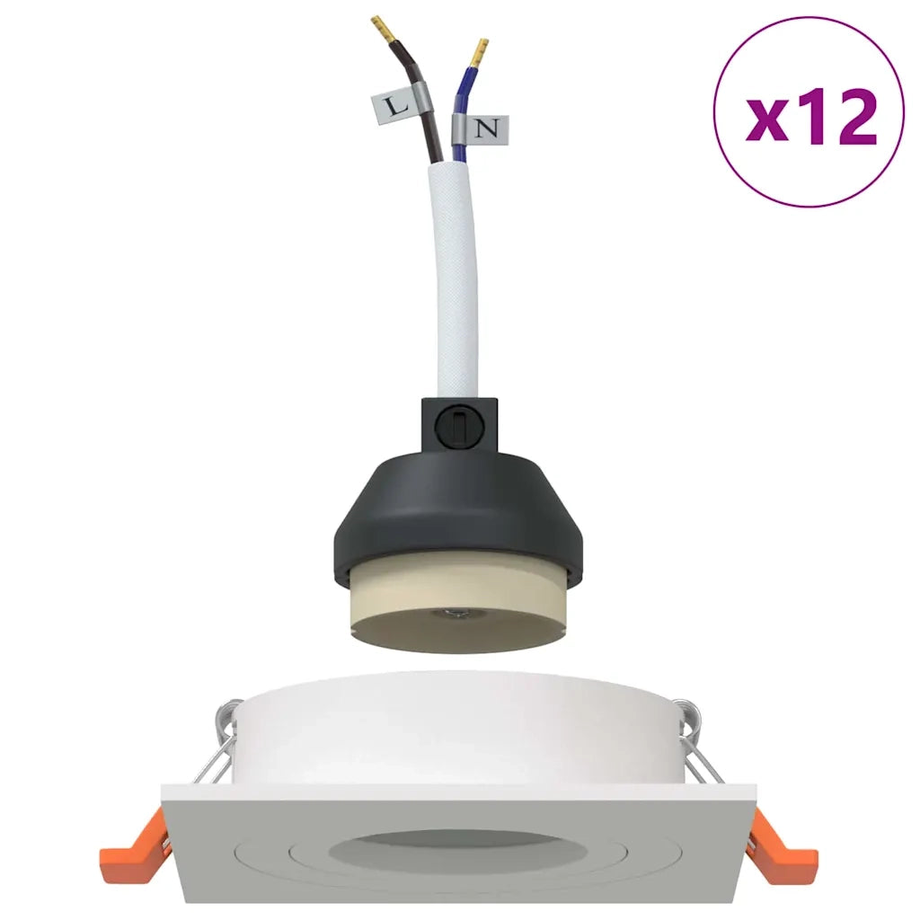 Spotlight 12 pz Bianco 9 x 9 x 2 cm Alluminio CFW6843735