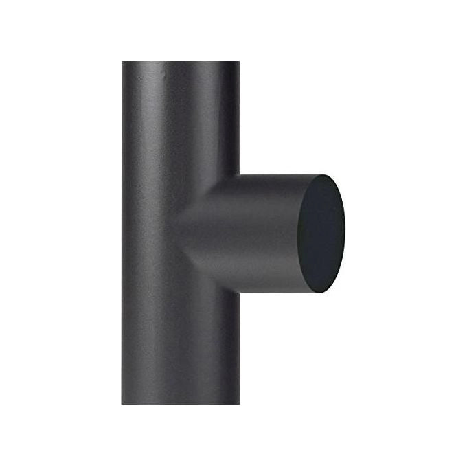 ALA 8018915031653 Aeternum Gomito T Smaltato per Stufe a Legna 13 cm Smalto TERM Sistema GASTOP colore Nero Opaco
