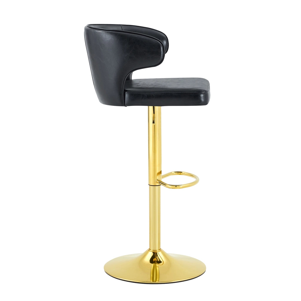 Set 2 Sgabelli da Bar con Schienale Regolabili in Altezza, Girevoli a 360° con Poggiapiedi e Base Ampia, Sgabello Moderno per Cucina e Bancone